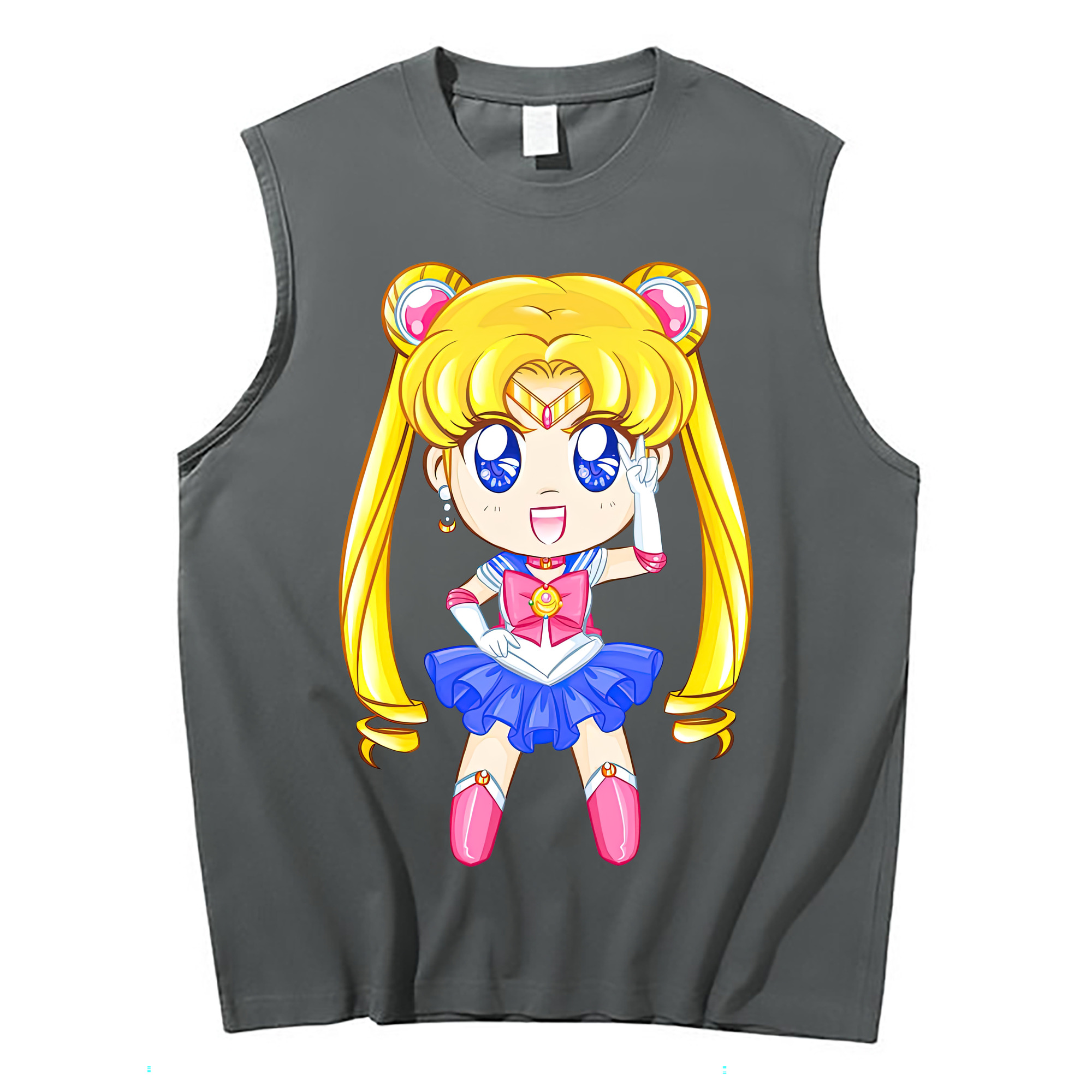 （画像用） 美少女戦士セーラームーン 月野 うさぎ つきの うさぎ Sailor Moon Tsukino Usagi コットン100％タンクトップ（フロントプリント）